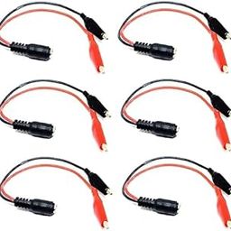 SP Electron Pack of 6 Pcs Female DC Jack Plug 5.5mm x 2.1mm with crocodile alligator clip 20 AWG silicone wire For CCTV, DC Connections, DIY Projects-picture-15