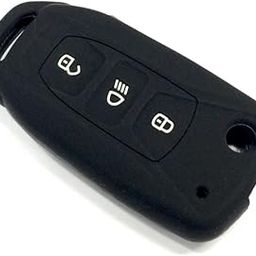 Tazzx Soft Silicone Flip Key Cover Compatible with Tata Safari Storme Tiago Nexon Zica Bolt Zest Vista Manza Indigo ECS Hexa Tigor (3 Button, Black)-picture-11