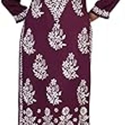 Womens Hand Embroidered Lucknowi Chikankari Modal Kurta-DC1004-image-55