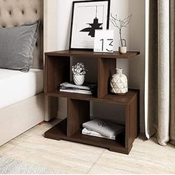 VOLDMART Bedside Storage Organizer,Table for Living Room Furniture,Table for Living Room Wooden,Centre Table for Living Room (S Shaped)-13