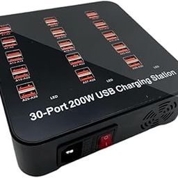 XIKKART 30 Port USB Charging Station, Home Desktop USB Fast Charger, USB Extension Hub Adapter Charger Multiple USB Desktop Chargers, Suitable for Hotels, Shops, Schools, Shopping Mall and Travel-5