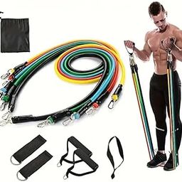 XYNO 11-Piece TPE Resistance Band Set – Adjustable Tension, Non-Slip Handles, Stackable Cords, Ankle Strap, Door Anchor, Carry Bag – Ideal for Home, Gym, Yoga, Pilates, Full-Body Training-picture-18
