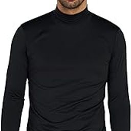 Mens Thermal Underwear Top Fleece Mock Neck Long Sleeve Shirt Base Layer Undershirt Lightweight Midweight M102/M123-image-25
