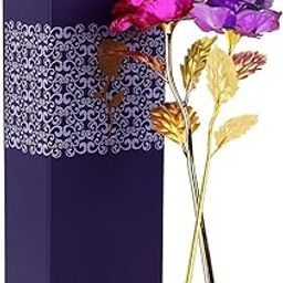MSA JEWELS Combo of Pink and Purple Rose Flowers in Gift Box-4