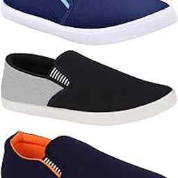 Men's Combo Pack of 3 Casual Shoes (Blue - Grey - Orange, Numeric_10)-image-69