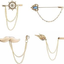 Set of 4 Metal Lapel Pin Brooch for Mens Suit (Multicolor) KN-2018-CMB-31-18