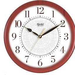Ajanta Real Silent Sweep Movement Plastic Designer Analog Wall Clock (33 X 33 X 4 Cm, Brown)-image-41