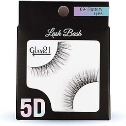 Glam21 Lash Bash Eyelashes - 5D Fake Eyelashes, False Eyelashes for Eye, 1 Pair, Natural & Soft - FLUTTERY EYES-29