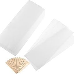 ayushicreationa 100 pcs Hair Removal Wax Strips with 50 PCS Disposable Wooden Wax Applicator Sticks Facial and Body Waxing Men and Women Home and Salon (Waxing Kit_01)-image-34