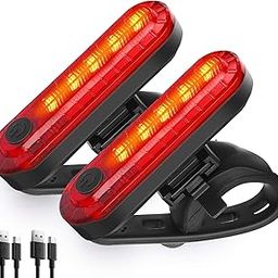 Lista Rear Bicycle Light LED USB Rechargeable Bicycle Back Light Waterproof Bicycle Taillight,2 Pcs-10