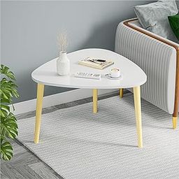 Kuber Industries 21 Inch Oval Shape Bed Side Tables for Bedroom, Balcony and Sofa | Corner Stool for Living Room | Tea and Coffee End Table Night Stand | Wooden Stools for Home and Office | White-picture-18