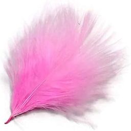 TIPTOP DECORATION Natural Dyed Flat Fluffy Turkey Feathers (10 Pieces) (Baby Pink, 4-5 Inches)-image-3