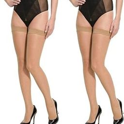 JH RETREAT Women & Girls Nylon Transparent Thigh High Blended Stockings | Free Size, Lightweight & Breathable (Pack of 2)-image-10