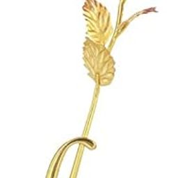 INTERNATIONAL GIFT Red Rose Flower with Golden Leaf with Love Shape Stand and Luxury Gift Box 25 Cm-22