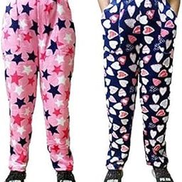Women's |Girl's Printed Woolen soft Fleece With two Side Pockets Pyjama/Lower (Pack of 2) (Large)-image-36
