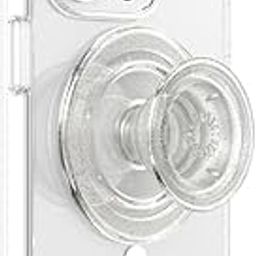 PopSockets Phone Grip Compatible with MagSafe®, Magnetic Ring for iPhone and Android Included, Phone Holder, Wireless Charging Compatible - Clear Glitter Silver-image-76