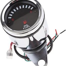 CALANDIS Chrome 12V Universal Motorcycle Round Led Digital Oil Fuel Level Gauge 65 Mm-18