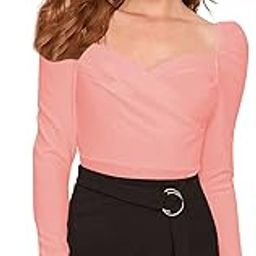 Women's Casual Full Sleeves V-Neck Regular Fit Stylish Top - 23" Inches (Isro-Top-01)-image-30