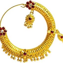 Golden plated Traditional Pahadi/Uttrakhandi/Rajasthani/Kashmiri Nath/Nath For Women-17