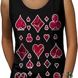 Play Card Gamble Gamble Womens Tank Top, Lucky Athletic Sports Shirt Graphic Tank Top/Gym Tanks-image-49