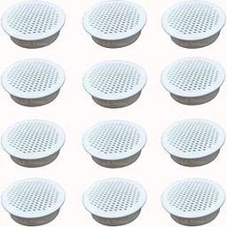 LJL Traders Round Wall Air Hole Closer/Circle Air Cowl/Air Vent Grille Cover Ducting/Mosquito Net/Dust Controller White (2 Inch) - Pack of - 12-11