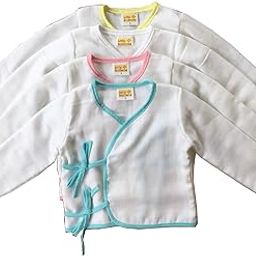 Little Sudhams Unisex-Baby Baby Relaxed Fit Double Muslin Cotton Full Sleeve Tops (Pack of 4) (Lsbfst-0001_ Assorted1_Nb0-3Months)-image-12