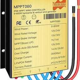 Mars Rock 0~800W 30A Mini Wind Charge Discharge MPPT Controller IP68 Waterproof Regular Auto Match Wind Output DC AC 12/24v Voltage Wind Power System Lithium Lead-Acid Gel Battery-29