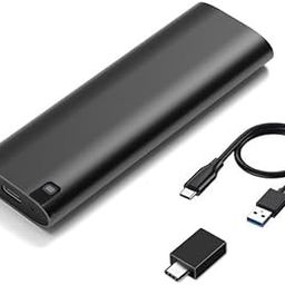 ETZIN M.2 NVMe SSD Enclosure Adapter, Aluminum 10Gbps USB C External NVMe M.2 Enclosure, USB 3.2 Gen2 Thunderbolt 3 Support UASP Trim for PCIe M Keys Size 2242/2260/2280-4