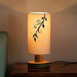 ExclusiveLane 'Grape Vines' Hand-Painted Decorative Mango Wood Table Lamp for Bedroom Décor (12 Inches) | Lamps for Living Room Decoration | Decorative Bedside Table Lamp for Home-image-56
