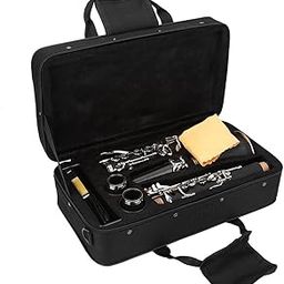 17 Key Clarinet,Descending B Tone Bakelite Clarinet with Reeds Cleaning Cloth Woodwind Instruments for Professional and Amateurish Clarinetists.-image-16