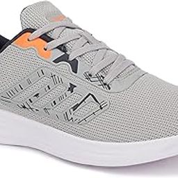 Light Grey & Orange Running Shoes for Men, Sports Shoes for Men, UK 8-3