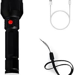 Rechargeable Fast Charging 50W LED Most Powerful Flashlight Torch(Black)-image-71