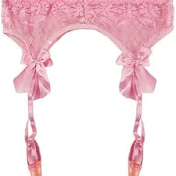 ujeavette 2xWomen Sexy Garter Belt Strap Lace Bow Suspender Belt Dance Clubwear Pink-picture-13