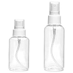 Hunky Dory Combo of Multipurpose Refillable, Transparent Plastic Bottles (30 ml + 50ml) for Hand Sanitizer, Hair Spray, Plant Spray, Kitchen use, TOner etc. (Set of 4 Bottles-36