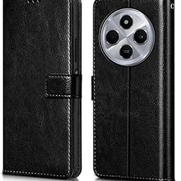 WOW IMAGINE Shock Proof Flip Cover Back Case Cover for Redmi A4 5G | Poco C75 5G | 14C 5G | Poco M7 (Flexible | Leather Finish | Card Pockets Wallet & Stand | Black)-24