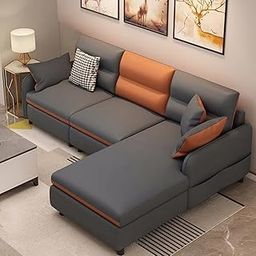 CASASTYLE Marshell 4 Seater Fabric RHS L Shape Sectional Sofa Set (Dark Grey)-image-26