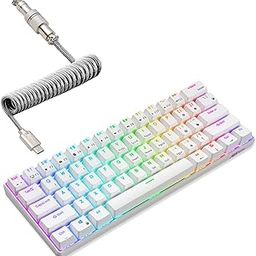 RK ROYAL KLUDGE RK61 2.4Ghz Wireless/Bluetooth/Wired 60% Mechanical Keyboard, 61 Keys RGB Hot Swappable Brown Switch Gaming Keyboard with Software for Win/Mac-0