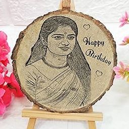 Personalized Photo Engraved Natural Wooden Slice Photo Frame With Wood Stand for Wedding,Anniversary Gift for Girlfriend Mothers day Husband Wife-Home Decor (5.5 Inches, Tabletop) 1 pic-image-77