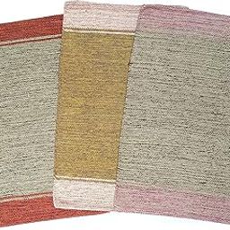 H2H House2Home Door Mat, 100% Cotton Material, 3 Pc. Combo Offer, Mixed Design | Best Used as Door Mat, Bath Math, Bedside Rug or Gift | 40cm X 60cm – Multi 1 (Binding)-picture-0