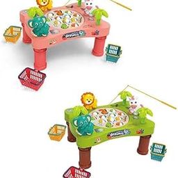 TIUDTOY Kids Musical Toys Animal Electric Fishing Game Table Set Magnetic Fishing Toy Interactive Competitive for Kid Pretend Play-image-26