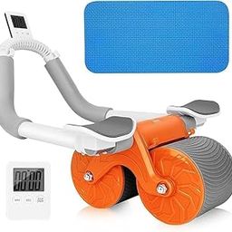 FIRST CHOICE Ab Roller, Abdominal Exercise Rollers,Automatic Rebound Abdominal Wheel,Fitness Roller Exercise Wheel Workout Trainer Gym Home Fitness Equipment Mute Roller Arms Back,for Men Women-12