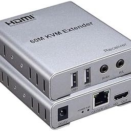VOOCME 60M USB KVM HDMI Extender, with 1080P R/L Audio by CAT5E Cat6 RJ45 Ethernet Cable Transmitter Receiver Audio Video Converter PC Laptop to TV Monitor-6