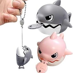 Cute Shark Shaped Manual Keychain for Kids - 2Pcs | Pull Pendent Fish Shape Convenient Keychain for Bags, Suitcases, Tote Bags | Portable and Automatic Retractable Rope Keychains (Pack of 2)-image-48