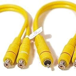 RFV 2 RCA Male Jack to 4 RCA Female Plug Splitter Audio Video AV Adapter Cable for Charging Adapter (yellow)-image-71