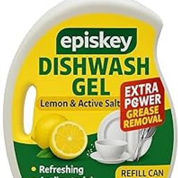 Episkey Dishwash Gel - Yellow Lemon & Active Salt | Lime Fragrance | Antibacterial | Tough Grease Removal | Gentle on Hands | Refill Can (1 Litre)-image-92