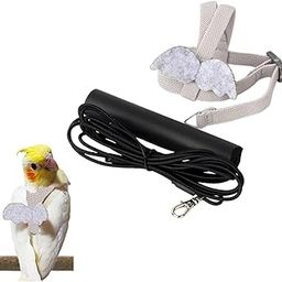 Plexaris Bird Harness,Bird Leash With Buckle Clip,Adjustable Parrot Harness With Quick Release Strap Design,Mini Lightweight Outdoor Harness For Birds For Keck,Mini Macaw And Same Size Birds (Grey)-27
