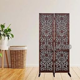 Wooden partition for Pooja Room/separators for Living Room/Wall partition/Room partition/Wooden partition for Living Room/Folding Doors for Partition (2 Panels (with Stand))-picture-21