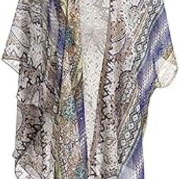 calandis CALANDIS™ Summer Women Beach Cover Ups Kimono Cardigan Lightweight Swimsuit Wrap Blue | Tops & Blouses-picture-2