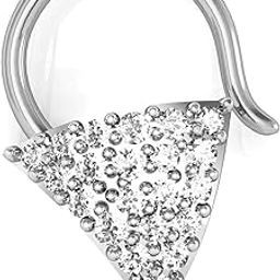 18k (750) White Gold and Diamond Nose Ring-image-56