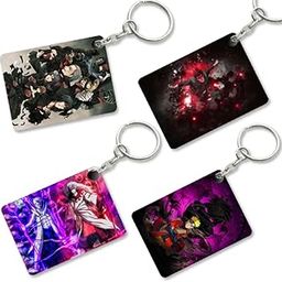 Premium (Pack of 4) Naruto Anime Printed Keychain For Bike, Scooty, Car, Glossy Acrylic Keyholder-image-78